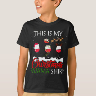 This Is My Christmas Pajama Wine Lover Xmas Gifts T-Shirt