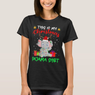 This Is My Christmas Pajama  X Mas Santa Elephant  T-Shirt