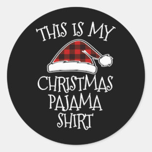 This Is My Christmas Pajama Xmas Buffalo Red Plaid Classic Round Sticker