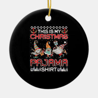 This Is My Christmas Pajama Xmas Lights Funny Ceramic Tree Decoration