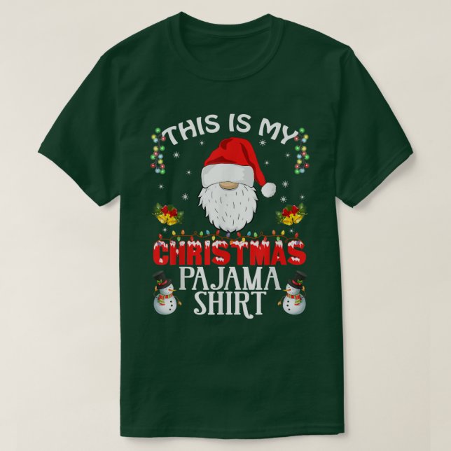 This Is My Christmas Pajama  Xmas Lights Funny Gno T-Shirt (Design Front)