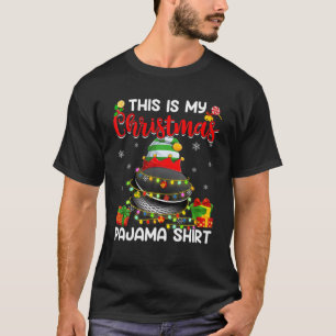 This Is My Christmas Pajama Xmas Lights Hockey Bal T-Shirt