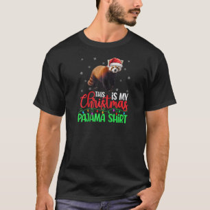 This Is My Christmas Pajama Xmas Lights Red Panda T-Shirt