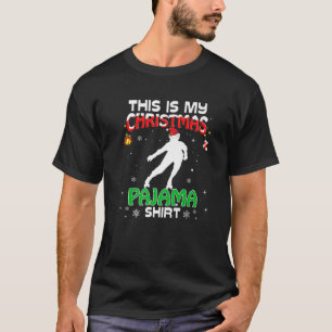 This Is My Christmas Pajama Xmas Rollerblading Hol T-Shirt