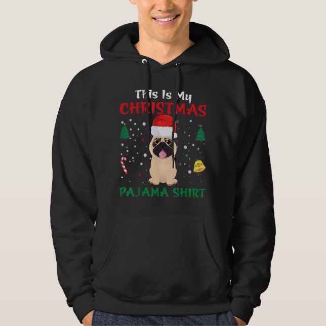 This Is My Christmas Pajama Xmas Santa Hat Funny P Hoodie (Front)