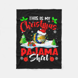 This Is My Christmas Pajama Xmas Santa Volleyball Fleece Blanket
