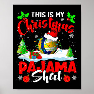 This Is My Christmas Pajama Xmas Santa Volleyball Poster