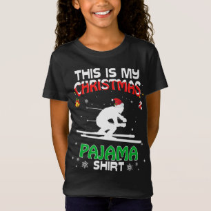 This Is My Christmas Pajama Xmas Skiing Funny Holi T-Shirt