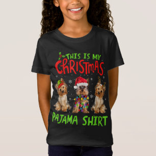 This Is My Christmas Pajama Yorkie Dog Funny Xmas T-Shirt