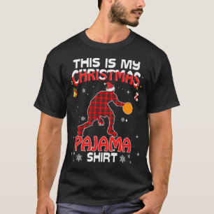 This Is My Christmas PajamaRed Plaid Basketball Xm T-Shirt