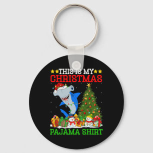 This Is My Christmas Pajamas Hammerhead Shark Chri Key Ring