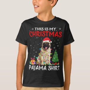This Is My Christmas Pug Pajama Xmas Lights Costum T-Shirt
