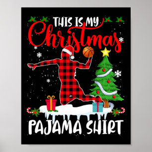 This Is My Christmas Pyjama Sketll Player Plaid  Poster