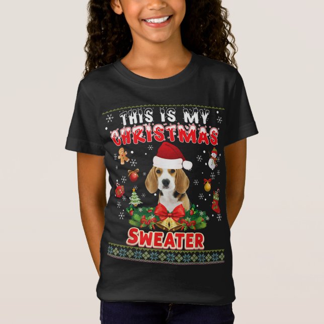 This Is My Christmas Sweater Beagle Dog Ugly Merry (Front)