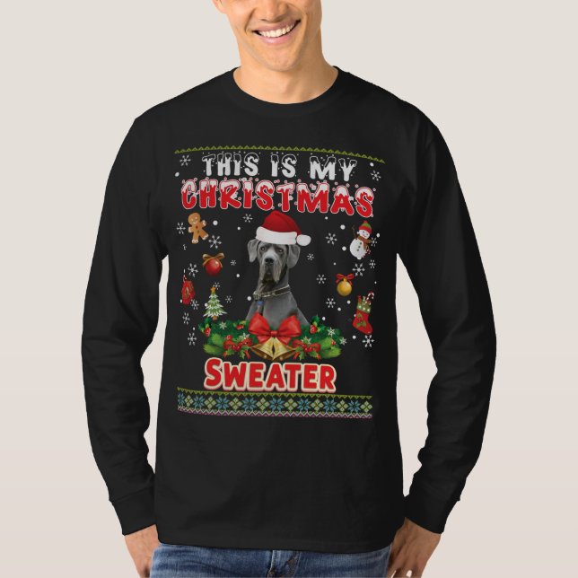 This Is My Christmas Sweater Great Dane Dog Ugly M (Front)