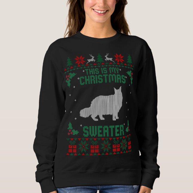 This Is My Christmas Sweater Maine Coon Cat  Ugly  (Front)