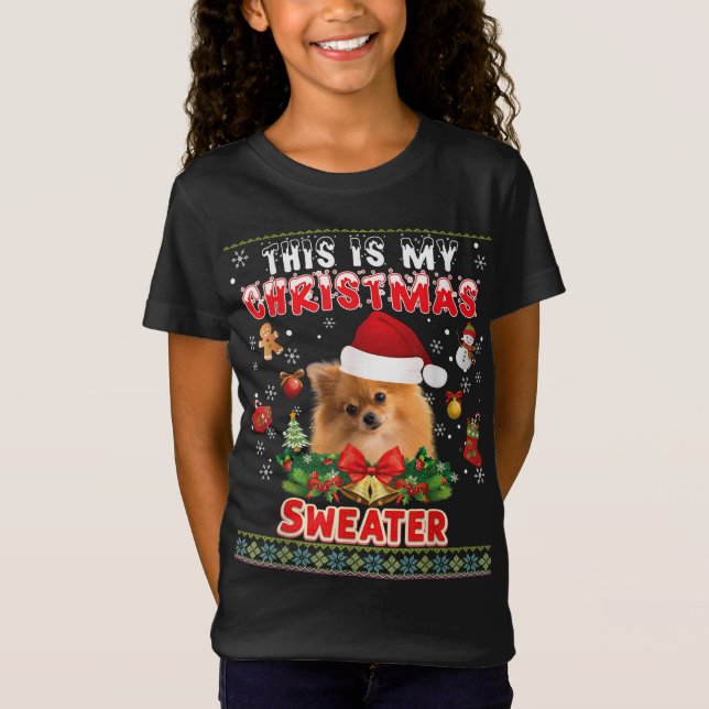 This Is My Christmas Sweater Pomeranian Dog Ugly M (Front)