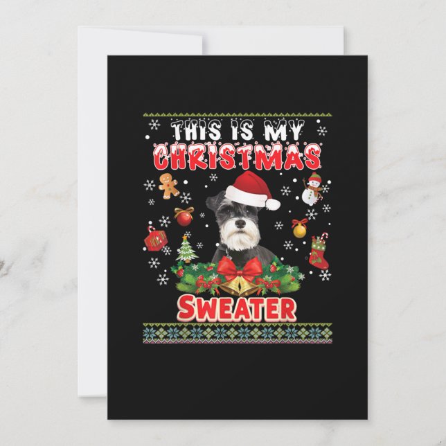 This Is My Christmas Sweater Schnauzer Dog Ugly Me Announcement (Front)