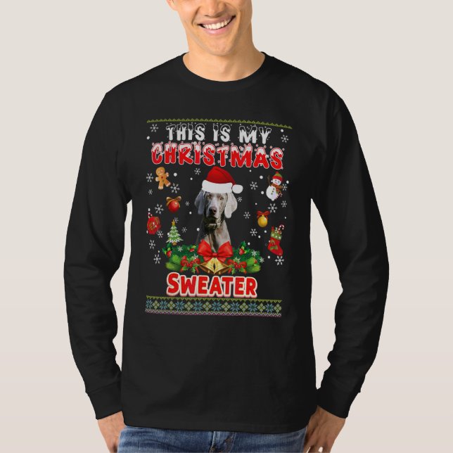 This Is My Christmas Sweater Weimaraner Dog Ugly M (Front)