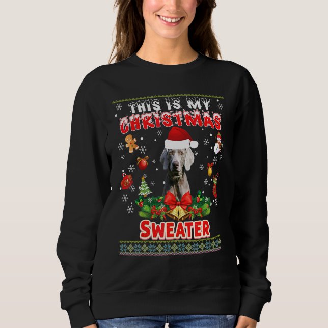 This Is My Christmas Sweater Weimaraner Dog Ugly M (Front)