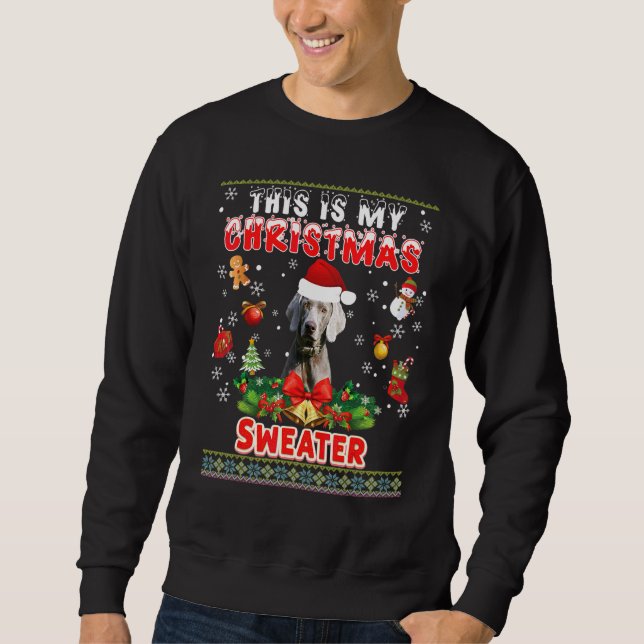 This Is My Christmas Sweater Weimaraner Dog Ugly M (Front)