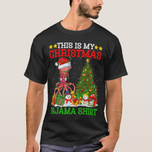 This Is My Christmas Tree Pyjamas Lights Squid Chr T-Shirt