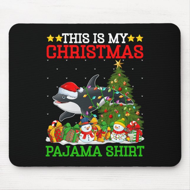 This Is My Christmas Tree Pyjamas Orca Lighting Ch Mouse Pad (Front)