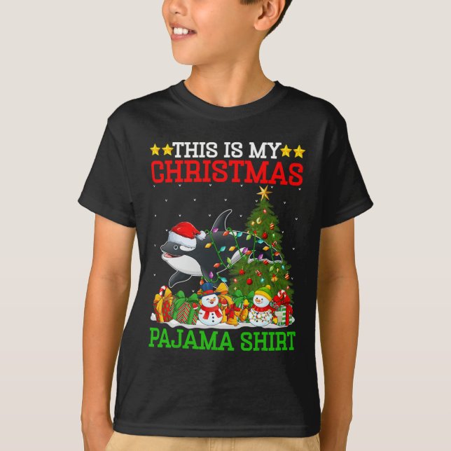 This Is My Christmas Tree Pyjamas Orca Lighting Ch T-Shirt (Front)