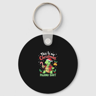 This Is My Christmas Turtle Pajama Shirt Buffalo P Key Ring