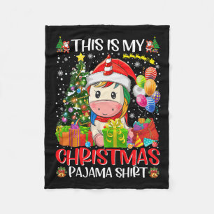 This Is My Christmas Unicorn Xmas Women Girls Fami Fleece Blanket