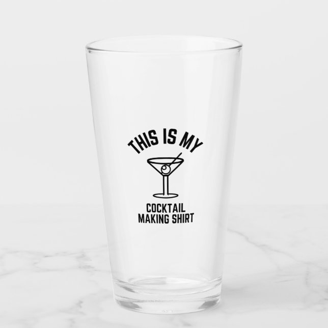 This is my Cocktail making shirt Glass (Front)