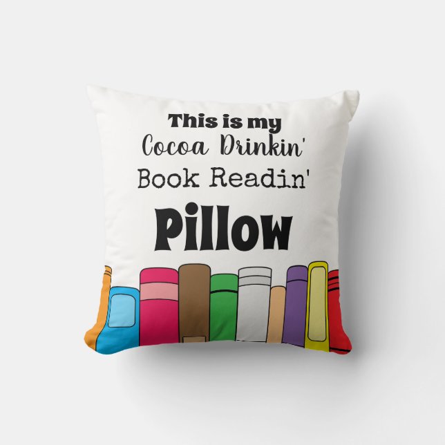 This is My Cocoa Drinking, Book Reading Cushion (Front)