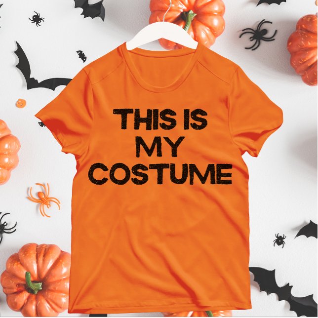 This Is My Costume Black and Orange Halloween Gift T-Shirt (Creator Uploaded)