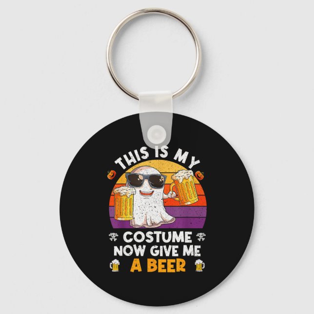 This Is My Costume Now Give Me A Beer Halloween Sk Key Ring (Front)