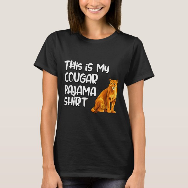 This Is My Cougar Pajama Shirt, Funny Cougars  T-Shirt (Front)