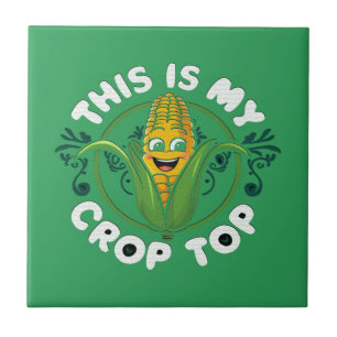 This Is My Crop Top Funny Farmer Farming Corn Love Tile