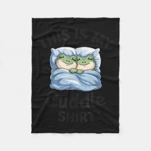 This Is My Cuddle Shirt Funny Frog Couple  Fleece Blanket