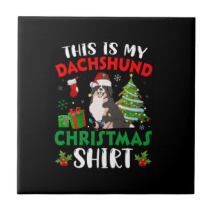 this is my dachshund christmas tile