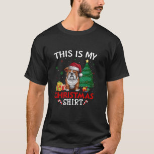 This is My English Bulldog Santa Hat Christmas Paj T-Shirt