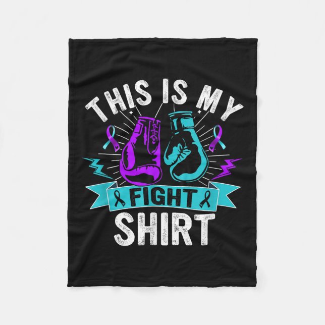 This Is My Figh Suicide Prevention Fighter Strong  Fleece Blanket (Front)