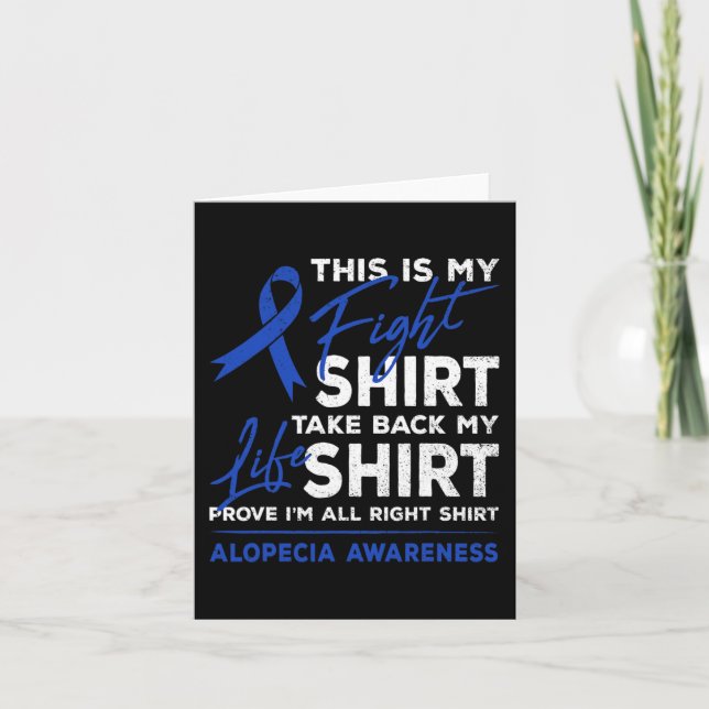 This Is My Fight  Alopecia Awareness AA Ribbon War Card (Front)