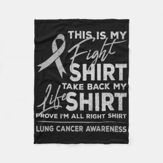 This Is My Fight Lung Cancer Awareness Support Rib Fleece Blanket