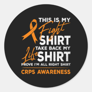 This Is My Fight Rsd Crps Awareness Orange Ribbon Classic Round Sticker