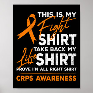 This Is My Fight Rsd Crps Awareness Orange Ribbon Poster
