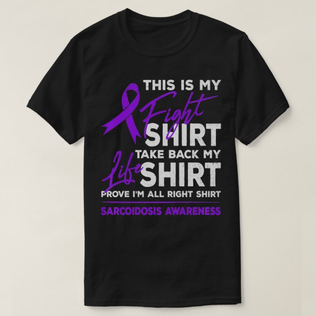 This Is My Fight  Sarcoidosis Awareness Purple Rib T-Shirt (Design Front)