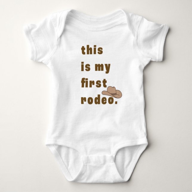 This is my first rodeo in brown baby bodysuit (Front)