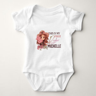 This is My First Rodeo Western 1st Birthday Name Baby Bodysuit