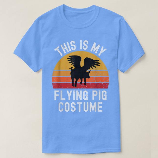 This Is My Flying Pig Costume Funny Lazy Halloween T-Shirt (Design Front)