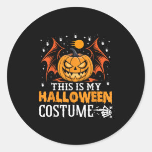 This Is My Funny Pumpkin Halloween Costume Classic Round Sticker