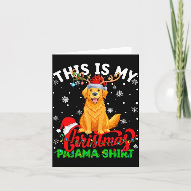 This Is My Golden Retriever Ugly Christmas Pajama  Card (Front)